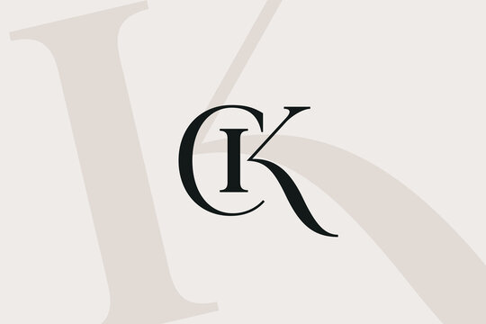 CK or KC letter logo icon design. Classic style luxury initials monogram.