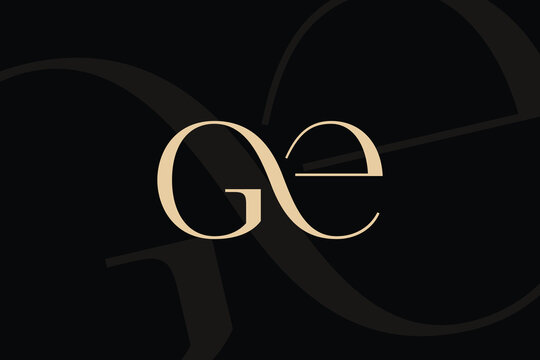 GE or EG letter logo icon design. Classic style luxury initials monogram.