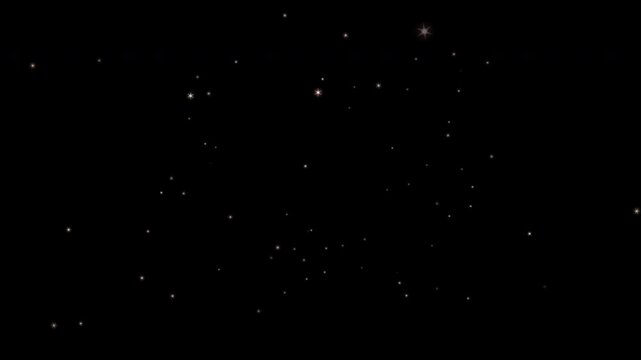 Shimmering stars animation, twinkle star particles, night sky sparkle effect, glowing stars background, cinematic starfield animation, glittering light particles, seamless star loop, space sparkle 