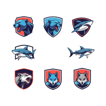 Animal Emblems: Bear, Wolf, Shark Logos