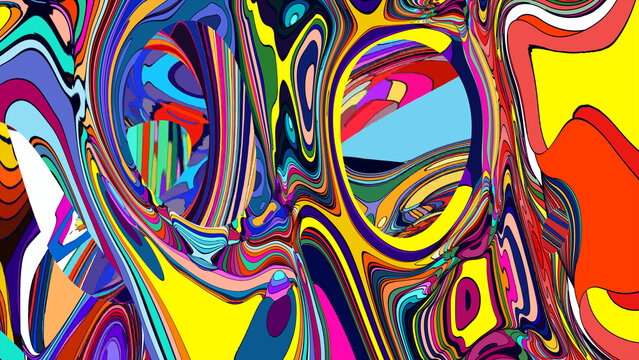 Vibrant abstract art with colorful swirling patterns