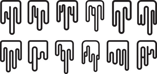 Hand painted letters alphabet set in black ink style Vector © rohan