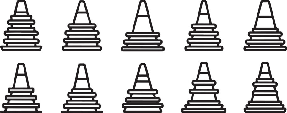 Black and white isometric letter a blocks stacked on each other Vector