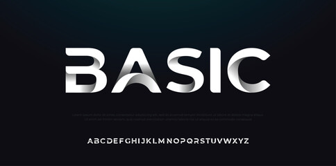 Modern font creative rounded ribbon 3d alphabet color fonts. Typography urban round bold with colors . vector illustration  © Moscoo
