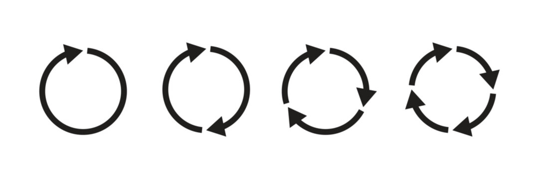 Circular arrows set representing refresh,  recycle , rotation concepts with circular. 
