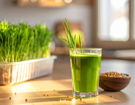Superfood juice packed with chlorophyll and nutrients.