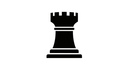 chess rook silhouette on white background high quality © Creator Rima  Akter