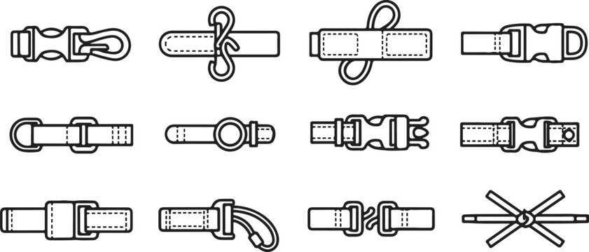 Simple line icons set of household objects and tools Vector