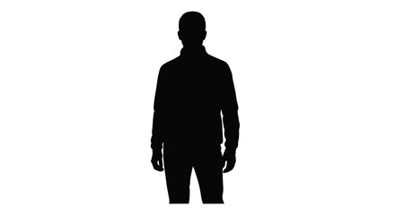 human silhouette standing upright against white background © Creator Rima  Akter