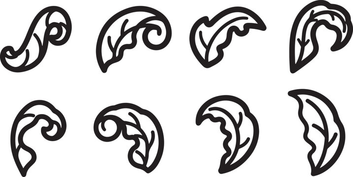 Black monogram letter f initial logo icon set Vector
