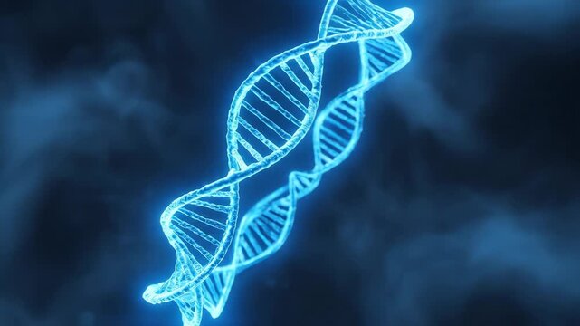 A glowing blue neon helix forming a soft circular loop on dark blue, smooth light transitions and futuristic abstract calm, ultra-realistic, no logos.