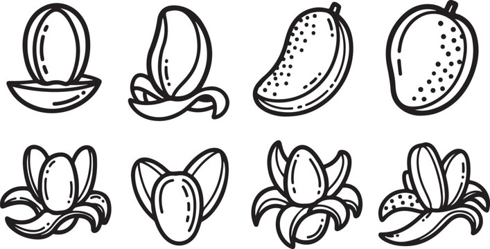 Set of eight decorative flower headbands or hair accessories vector icons Vector