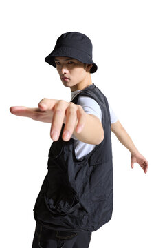 A young man with cool confidence and chic style