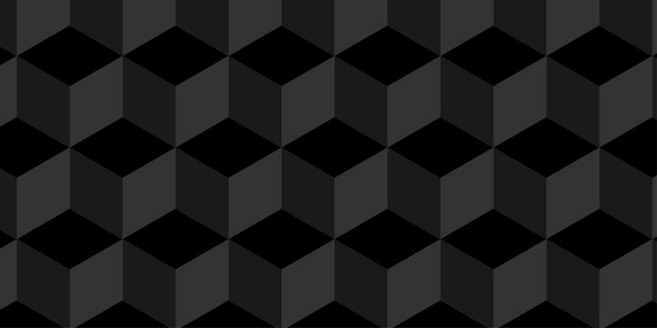 Abstract square gradient black cubic square shape backdrop texture. cube geometric wall and floor vector diamond hexagon triangle wallpaper background.
