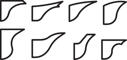 Obraz premium Black letter u shapes with different lines and angles Vector