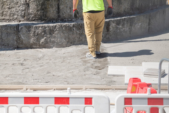 Preparing the ground for paving tiles The Concept of development