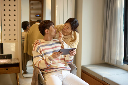 Young couple enjoying each other's company