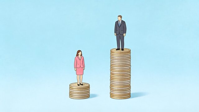 Gender pay gap visualized with coins