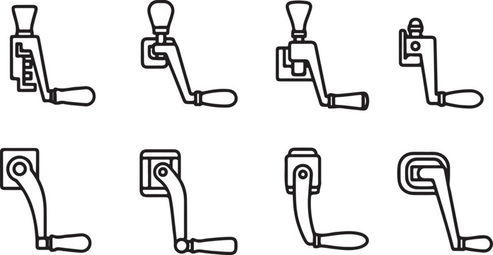 Black flat icon illustrations of bar stools and chairs isolated Vector