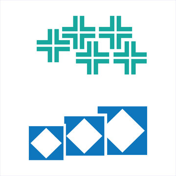 Geometric Kilim Motif Composition with Crosses and Diamond Squares.