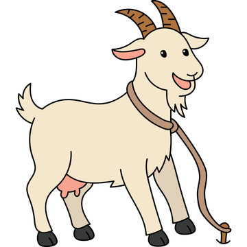 Cute Cartoon Goat Illustration