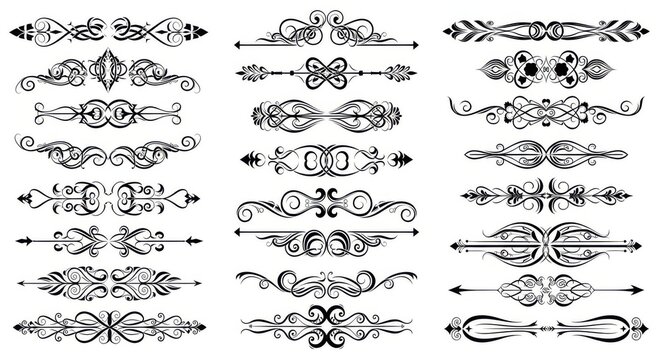 Vintage decorative border elements collection