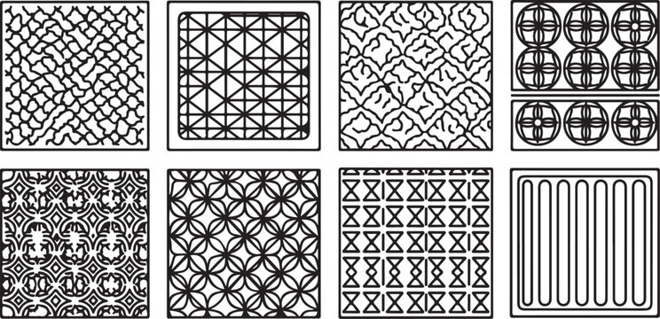 Black and white geometric pattern seamless texture vector Vector