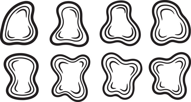 Black curly bracket symbols vector set isolated Vector
