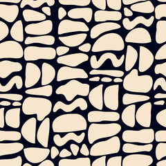 Abstract Stone Shapes, Decorative seamless pattern. Repeating background. Tileable wallpaper print. © MalyskaStudio