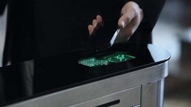 Smart office entry with smartphone-based authentication system. Concept.
