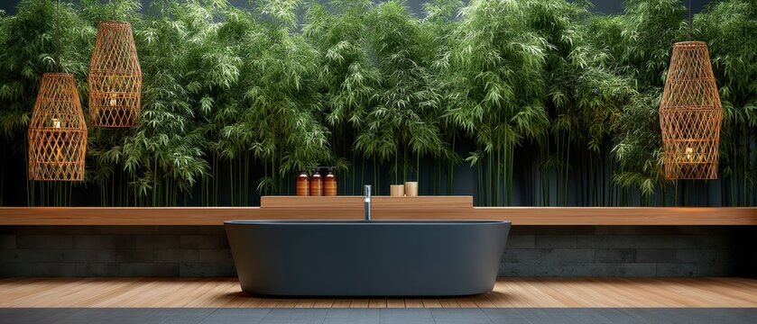 Luxury outdoor pool with greenery background, relaxation concept, resort lifestyle, modern design, vacation atmosphere.