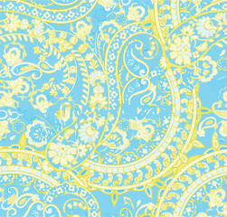 Beautiful Kashmiri stole with paisley seamless pattern ,pasley textile pattern design texture,pasley textile pattern design, Magical Traditional Paisleys Seamless Pattern for wallpaper design or fabri © DESIGN CENTER