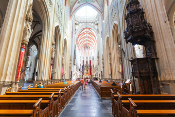 Naklejka premium Saint John Cathedral Interior view in Den Bosch city, Netherlands