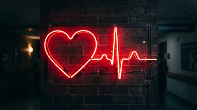 Rote Herzschlag-EKG-Linie ,Medizintechnik, Herzfrequenz, Vitalfunktionen

