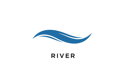 Fototapeta premium River Logo Design Template Blue Wave.