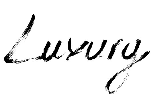 Luxury Text Brush Stroke Calligraphy. Grunge hand written luxury script lettering, icon sign. Vector hand draw luxury textured message for banner, poster, cards.