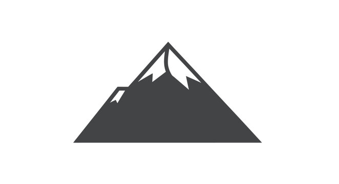 Mountain Peak Silhouette Graphic Design Element.