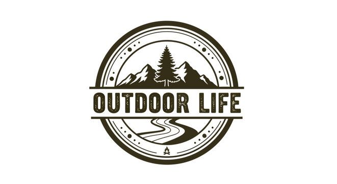 Outdoor Life Logo Design Emblem.