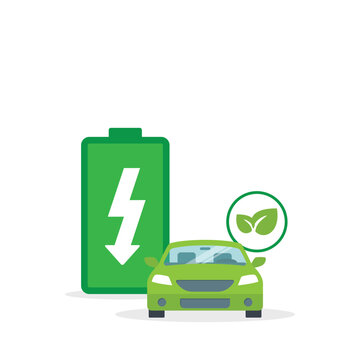Electric Car Charging Concept with Green Energy Battery Eco Friendly Transportation 