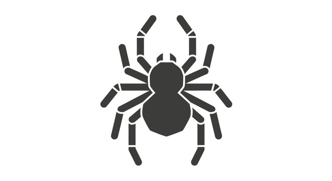 Black spider icon silhouette closeup.