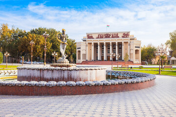 Naklejka premium Kamoli Khujandi Musical and Drama Theater, Khujand