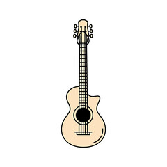 Naklejka premium Minimalist Acoustic Cutaway Guitar Vector Illustration