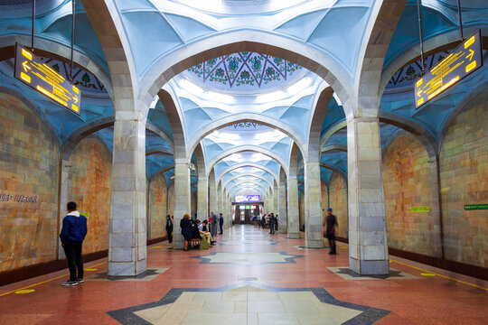 Alisher Navoiy metro station interior, Tashkent