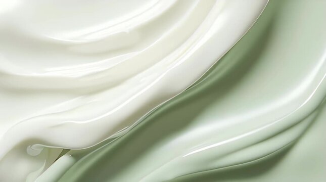 Smooth cream texture with green background.