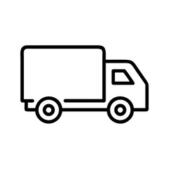 Fototapeta premium Simple black and white delivery truck icon illustration Vector