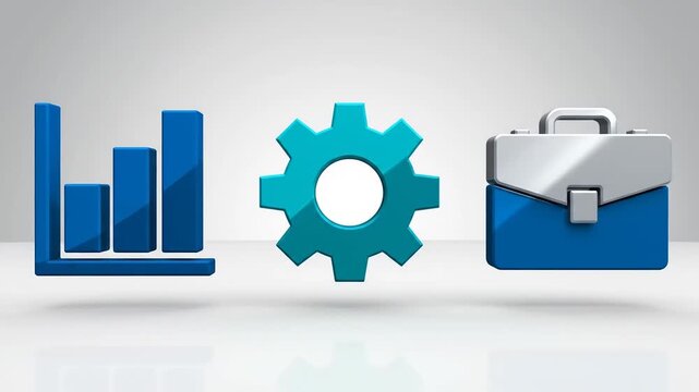 Generic commercial icon set featuring business growth, productivity and success