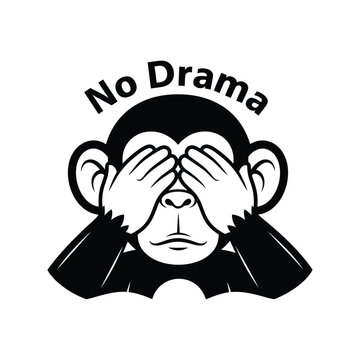 No drama monkey a playful illustration of avoiding conflict