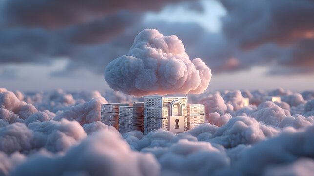 Secure Cloud Storage with Data Protection and Digital Backup Concept. Cloud Computing, Data Storage, Cyber Security, Backup Systems, Digital Infrastructure, IT Services.