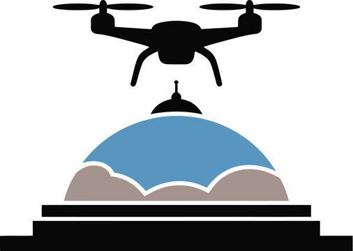 Sky heritage drone monument tourism logo vector