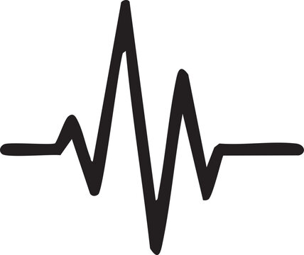 Heartbeat Pulse Line Doodle Icon Hand Drawn EKG Electrocardiogram for Medical Healthcare Design